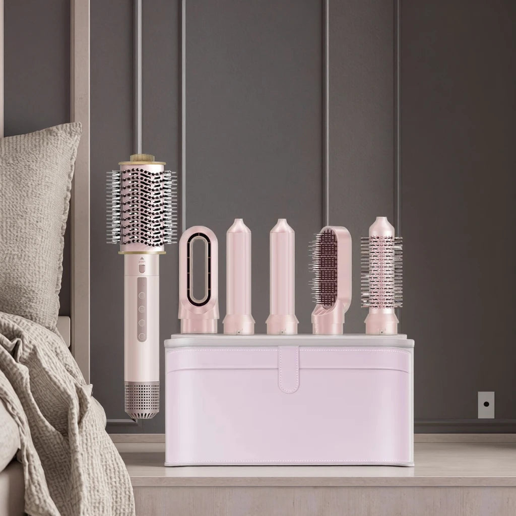 Sèche-cheveux 6 en 1, moteur sans balais 1350 W, lissage/bouclage/séchage, voyage, 110-240 V