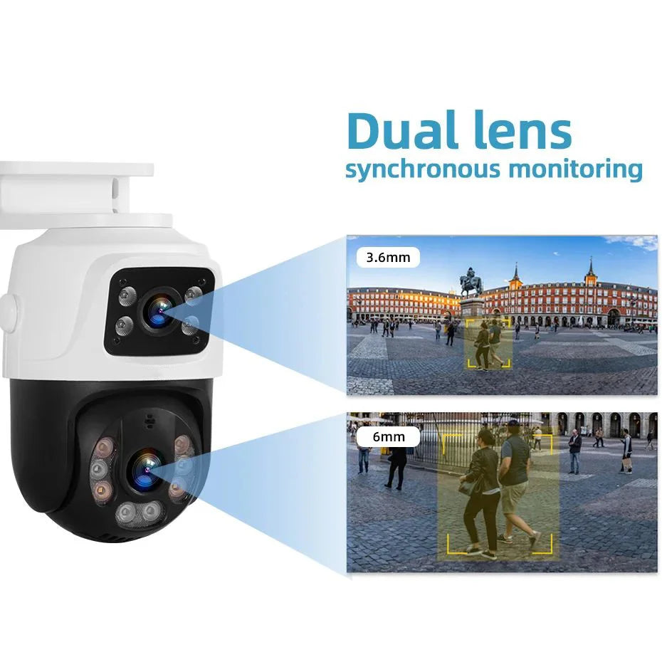 Système de vidéosurveillance IP sans fil extérieur 4 ou 8 canaux avec double objectif, surveillance 24 h/24 et 7 j/7, alimentation PoE et enregistreur vidéo réseau (NVR) pour la sécurité domestique.