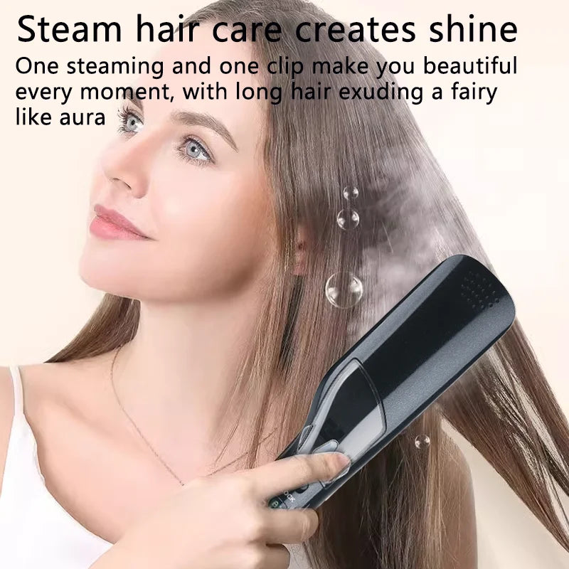 Brosse lissante professionnelle à air chaud, peigne lissant à température réglable, fer à lisser vapeur en céramique