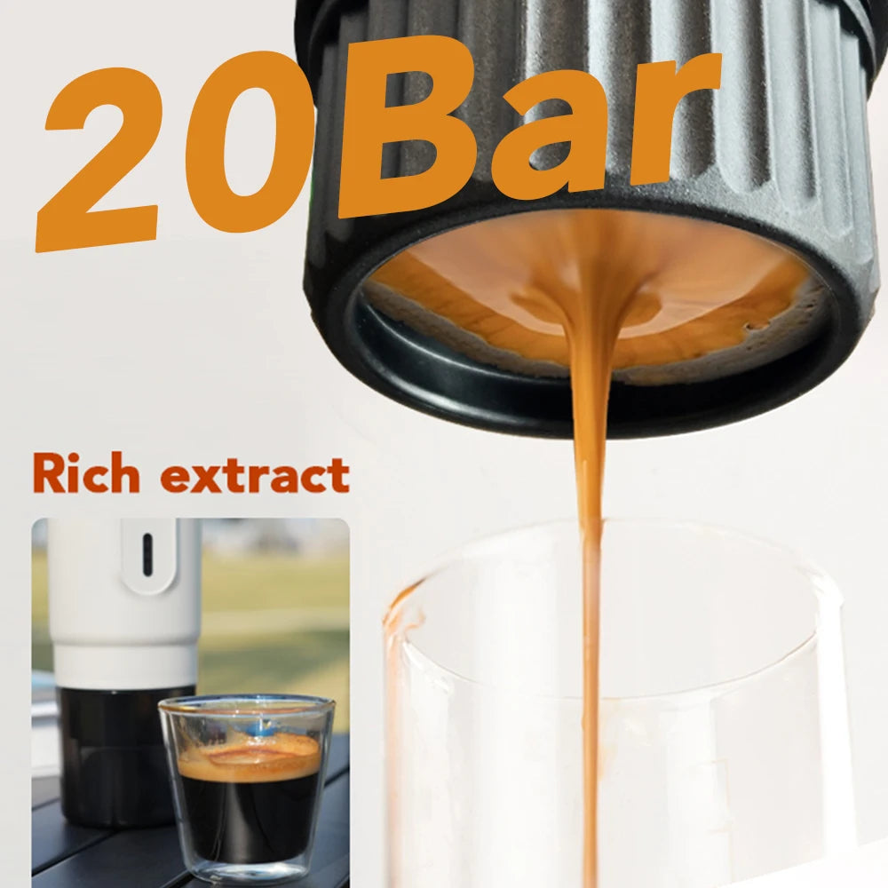Cafetière Expresso Portable Maywaysky | 3-en-1, 20 Bars, Rechargeable USB pour Camping et Déplacements