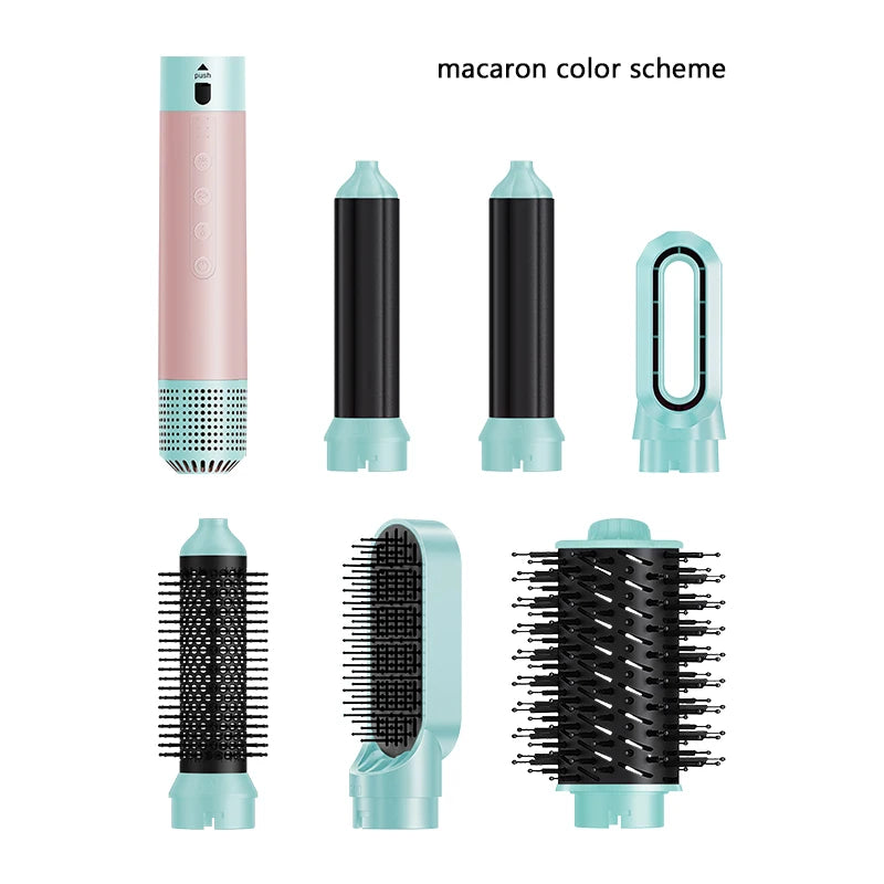 Sèche-cheveux 6 en 1, moteur sans balais 1350 W, lissage/bouclage/séchage, voyage, 110-240 V
