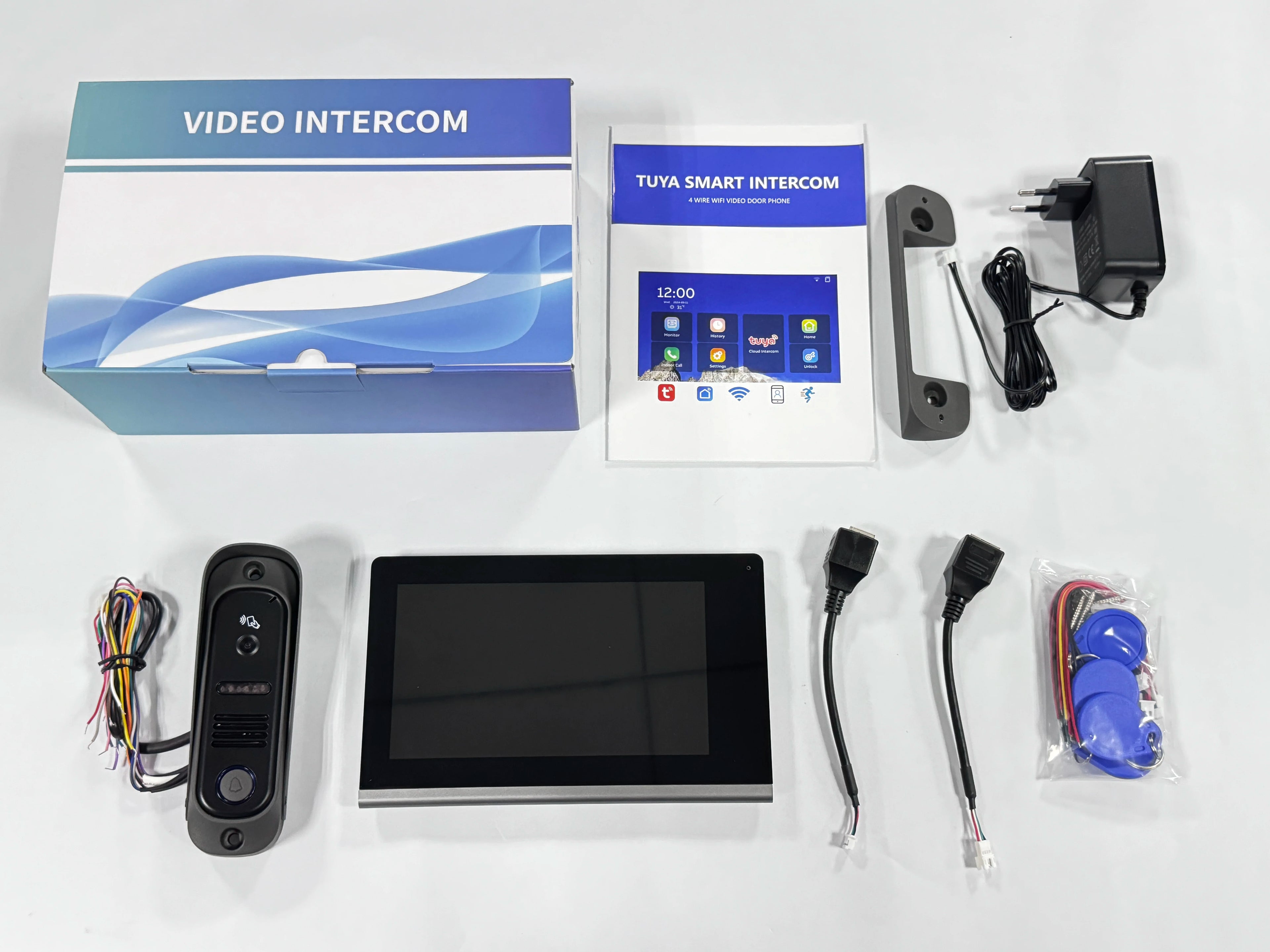 Système d'Interphone Vidéo 7 Pouces | Wi-Fi, RFID, Sonnette Connectée pour Appartement et Villa