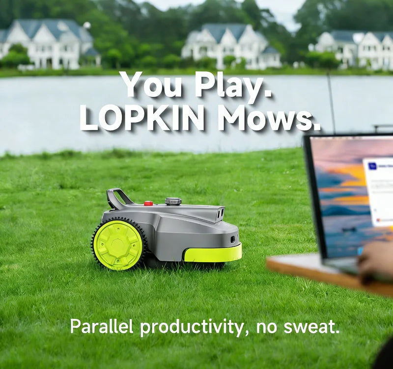 Robot nettoyeur de pelouse Lopkin L1500 : tonte de pelouse, navigation précise par IA, planification automatique du parcours, batterie Li-ion, application de contrôle extérieur intelligent