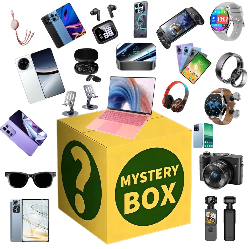 Box Mystère Téléphone 100% – 5 Pièces Tablette, Laptop, Montre 5G, Écouteurs