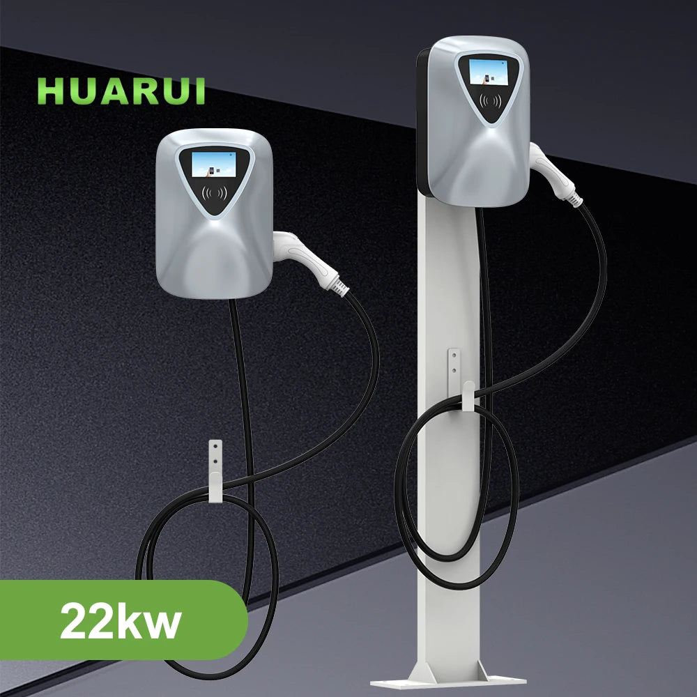 Borne de recharge HUARUI ACB/L022A 22 kW, Type 2, WiFi/4G/Ethernet, murale ou colonne