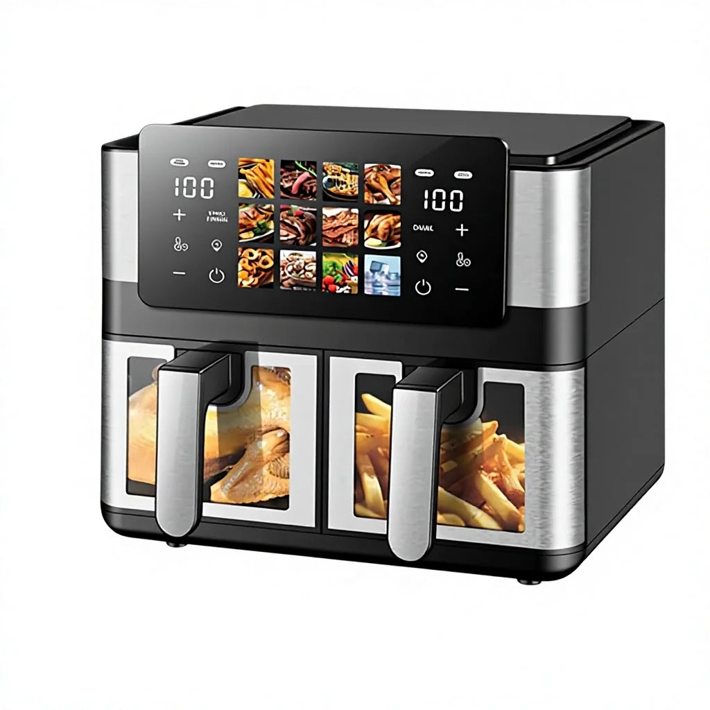 Friteuse à air multifonctionnelle multi-usages 8L grande capacité, électrique, intelligente, commandes tactiles, 2000W, OEM