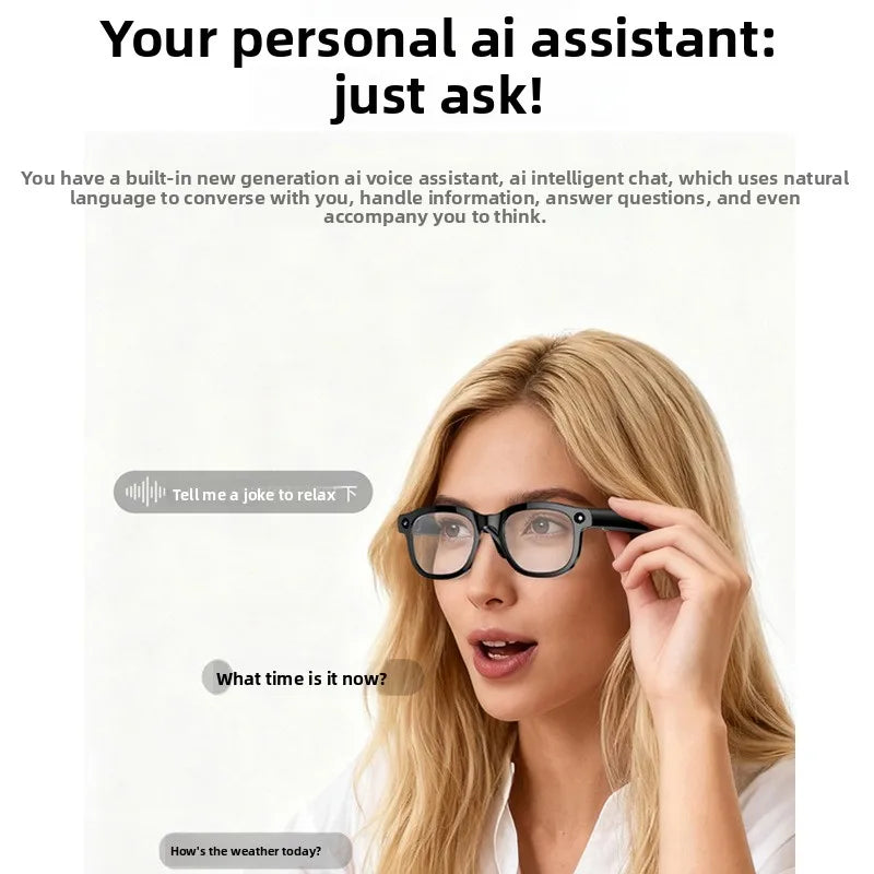 Lunettes IA Traduction – Caméra 1080P, Appel BT & Reconnaissance Vocale | IPX5