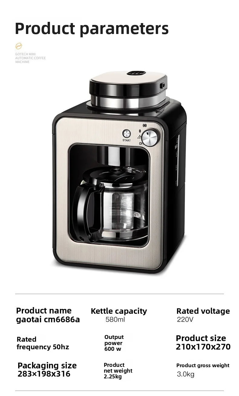 Machine à café automatique électrique au design moderne en acier inoxydable pour usage domestique et hôtelier
