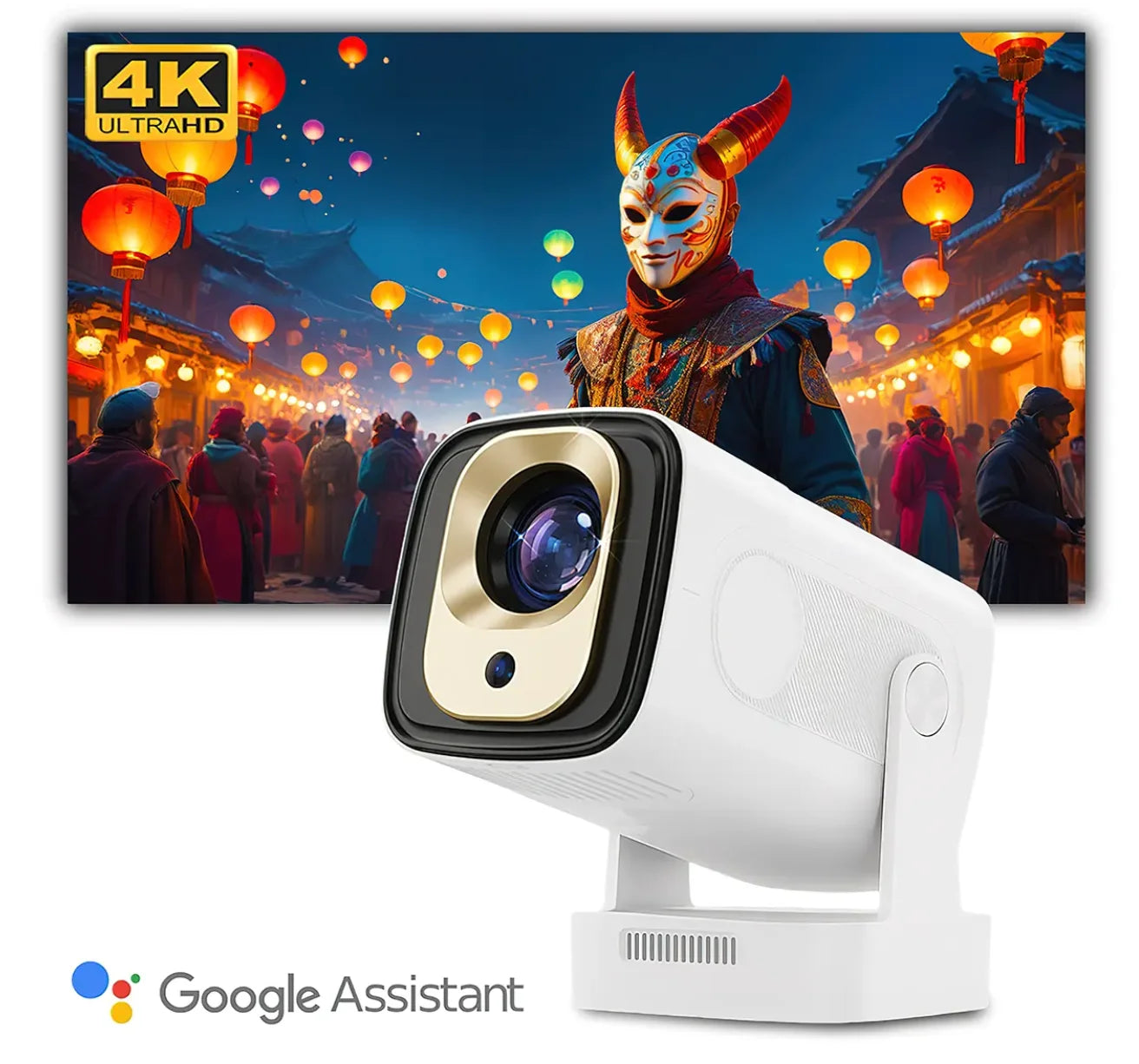 Projecteur LONNST HY260pro – Résolution native 1080p, 4K, Android 13, 300 lumens et Wi-Fi