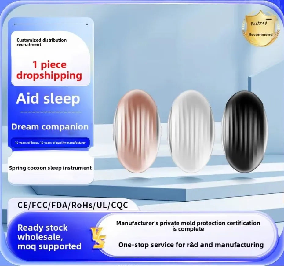 Dispositif d'aide au sommeil Spring Cocoon, technologie à microcourant, fonction minuterie, sans écran, batterie intégrée, portable XHGJ08