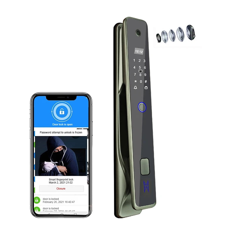 Nouveauté 2026 : Sonnette connectée Tuya Wifi, serrure de porte intelligente avec visiophone et caméra intégrée