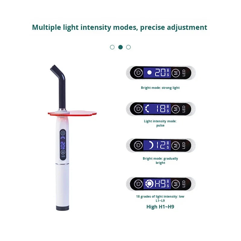 Lampe dentaire photosensible LED pour adultes, classe I, rechargeable, réglable, à brancher.