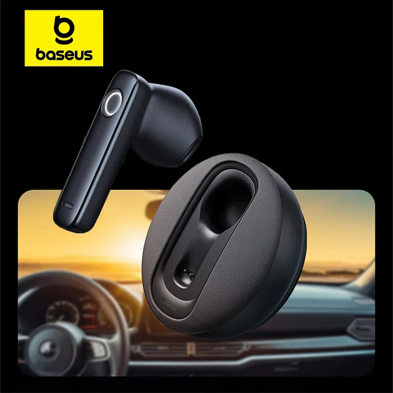 Écouteur Mono Baseus CM10 – Bluetooth 5.3, Double Micro, ANC & Charge Solaire