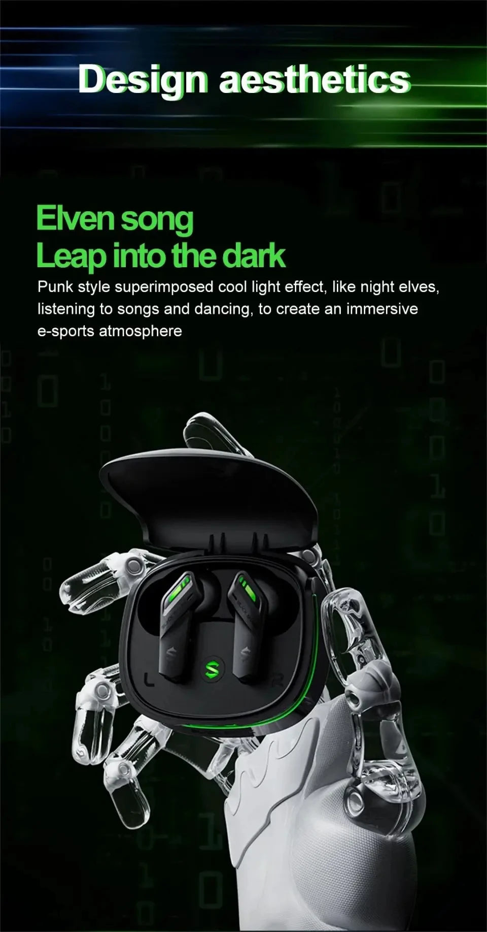 Écouteurs Gaming Black Shark BE22 JoyBuds – TWS, Faible Latence & In-Ear