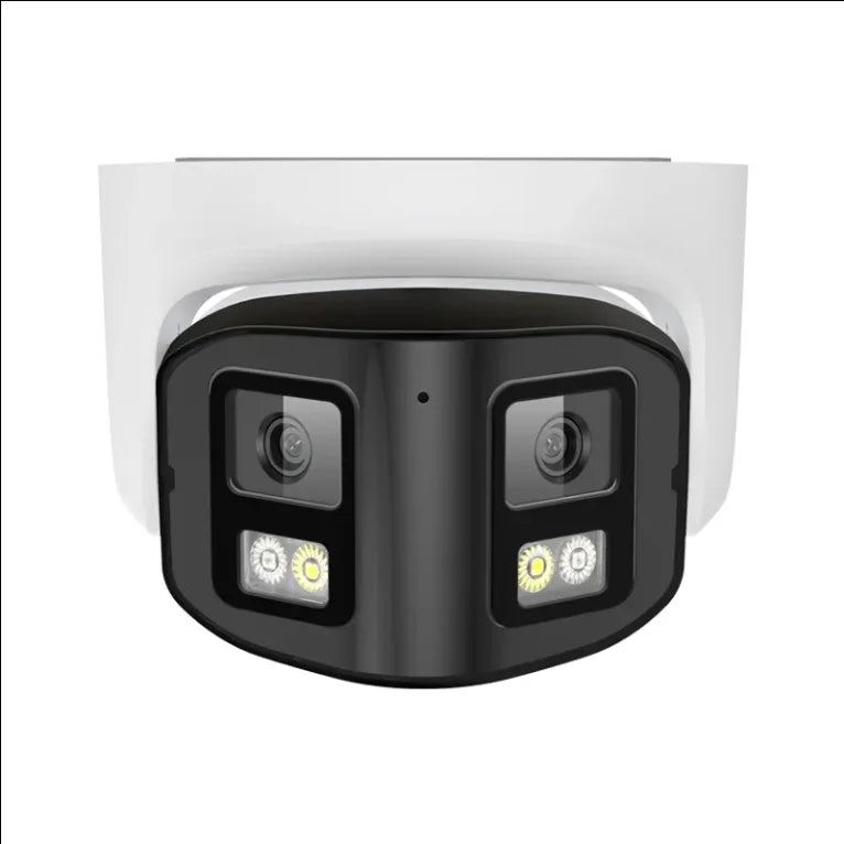 Caméra de surveillance extérieure dôme de plafond à double objectif 4 MP, compatible Hik, IP PoE, ColorVu, audio bidirectionnel, CMOS