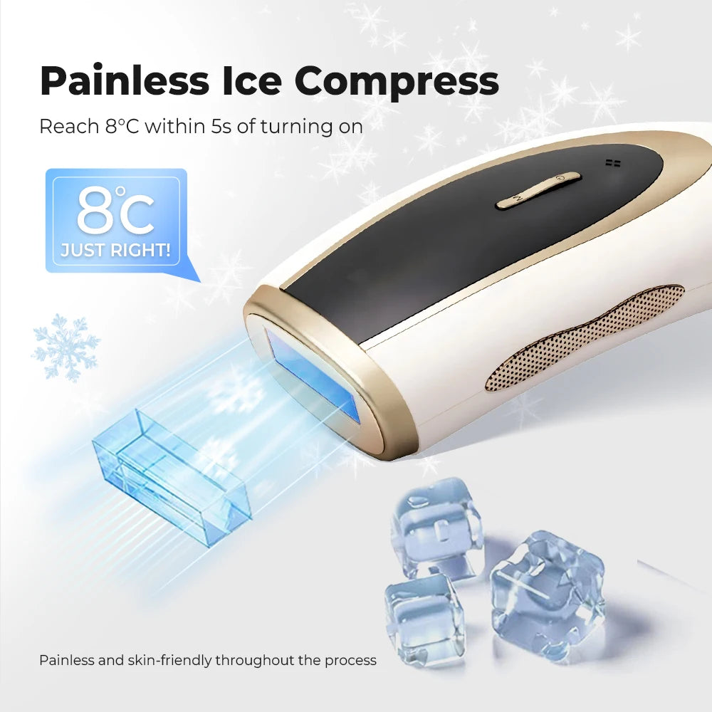 Épilateur IPL Portable | 500 000 Flashs, Refroidissement par Glace et Épilation Durable à Domicile