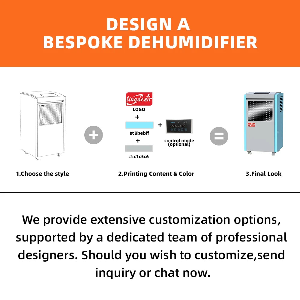 Déshumidificateur à dessiccation professionnel | Personnalisé pour entrepôt/atelier/chambre froide | Élimination de l'humidité haute efficacité