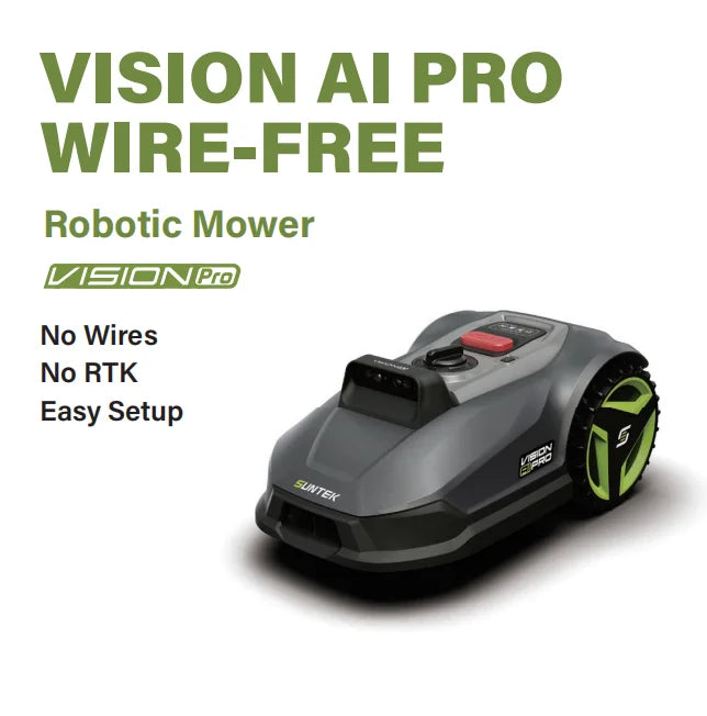 Tondeuse robotisée SRM4050 Vision AI Pro sans fil, batterie, sans limites, avec évitement d'obstacles par IA, contrôle via application, étanche IPX6, portée jusqu'à 500 m.