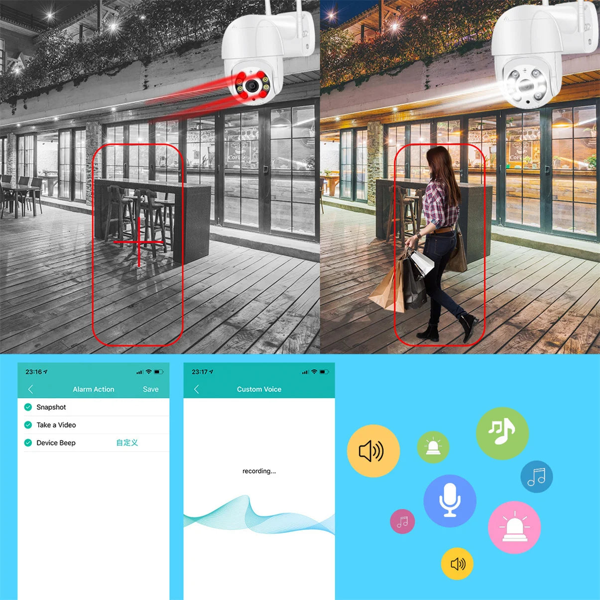 Caméra de Surveillance ICSEE A12 8 MP | PTZ Wi-Fi, Détection IA, Suivi Automatique et Étanchéité IP