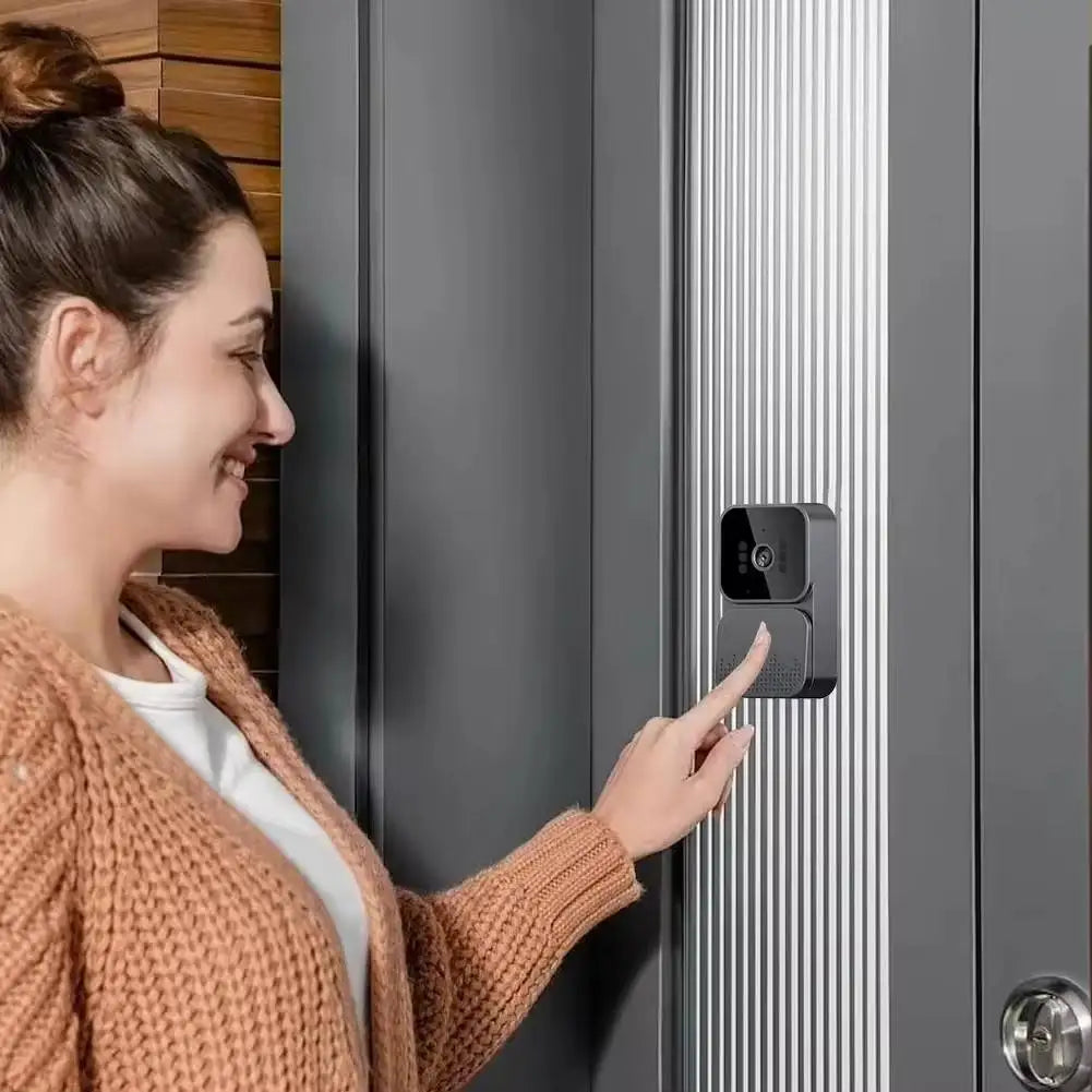 Sonnette vidéo intelligente HD avec interphone bidirectionnel sans fil WiFi et écran