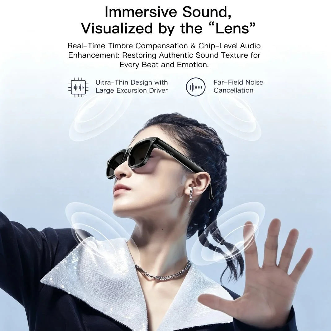 Lunettes IA M08 – Assistant Vocal, Musique, Photo & Vidéo | IP65