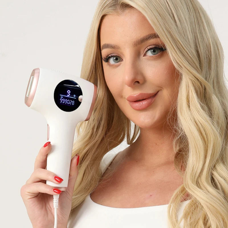 Épilateur IPL TZWM K-802, 999 999 flashs, 9 niveaux, refroidissement glace, 48 W, visage/corps