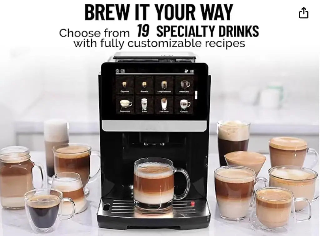 Machine à café expresso entièrement automatique Super 2025 avec 19 boissons