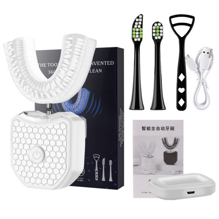 Brosse à dents sonique Jingpeng JP-1526, IPX7, OLED, Type-C, 4 modes, silicone, pliable