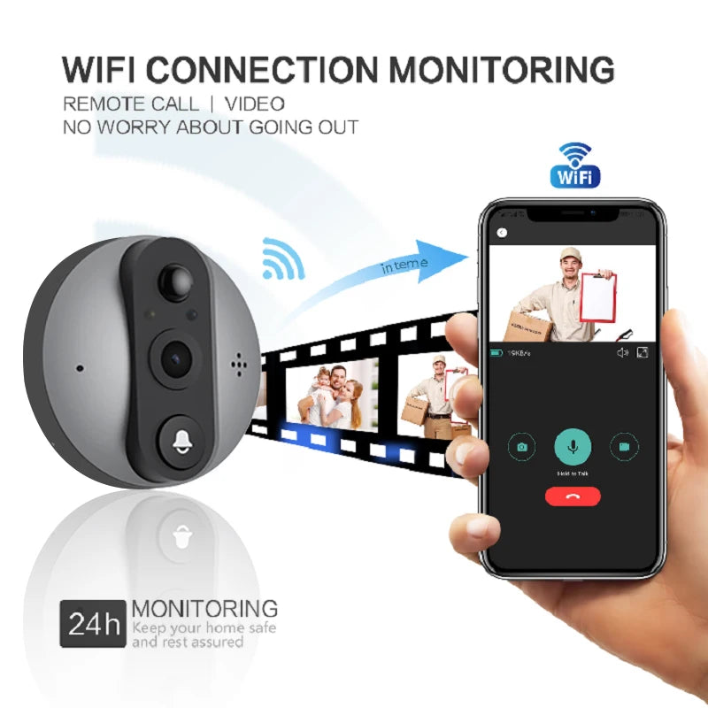 Interphone Vidéo 3 MP | Écran TFT 4,3", Vision Nocturne, Batterie et Contrôle via ICam365