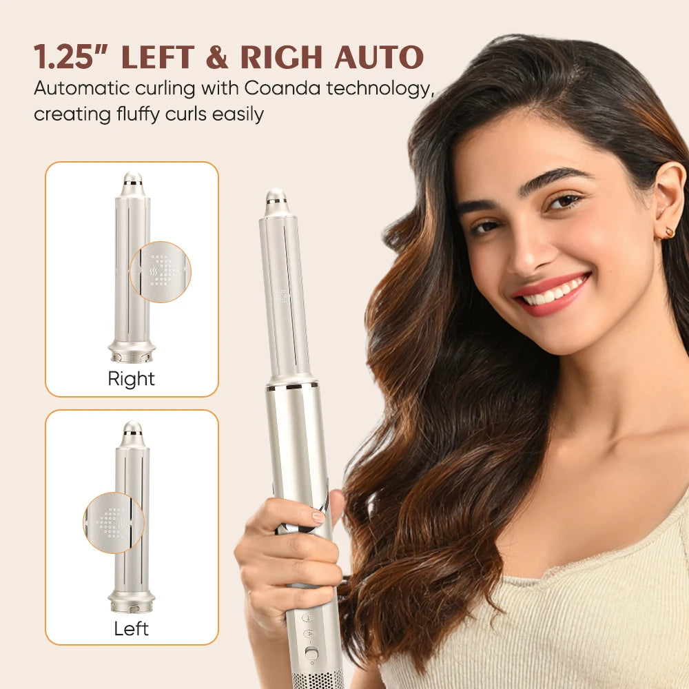 Brosse à air chaud professionnelle électrique pour le coiffage, fer à friser automatique, styler 6 en 1, sèche-cheveux pour salon de coiffure