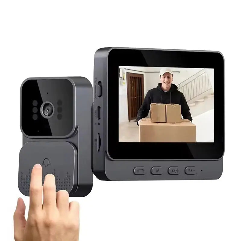 Sonnette vidéo intelligente HD avec interphone bidirectionnel sans fil WiFi et écran