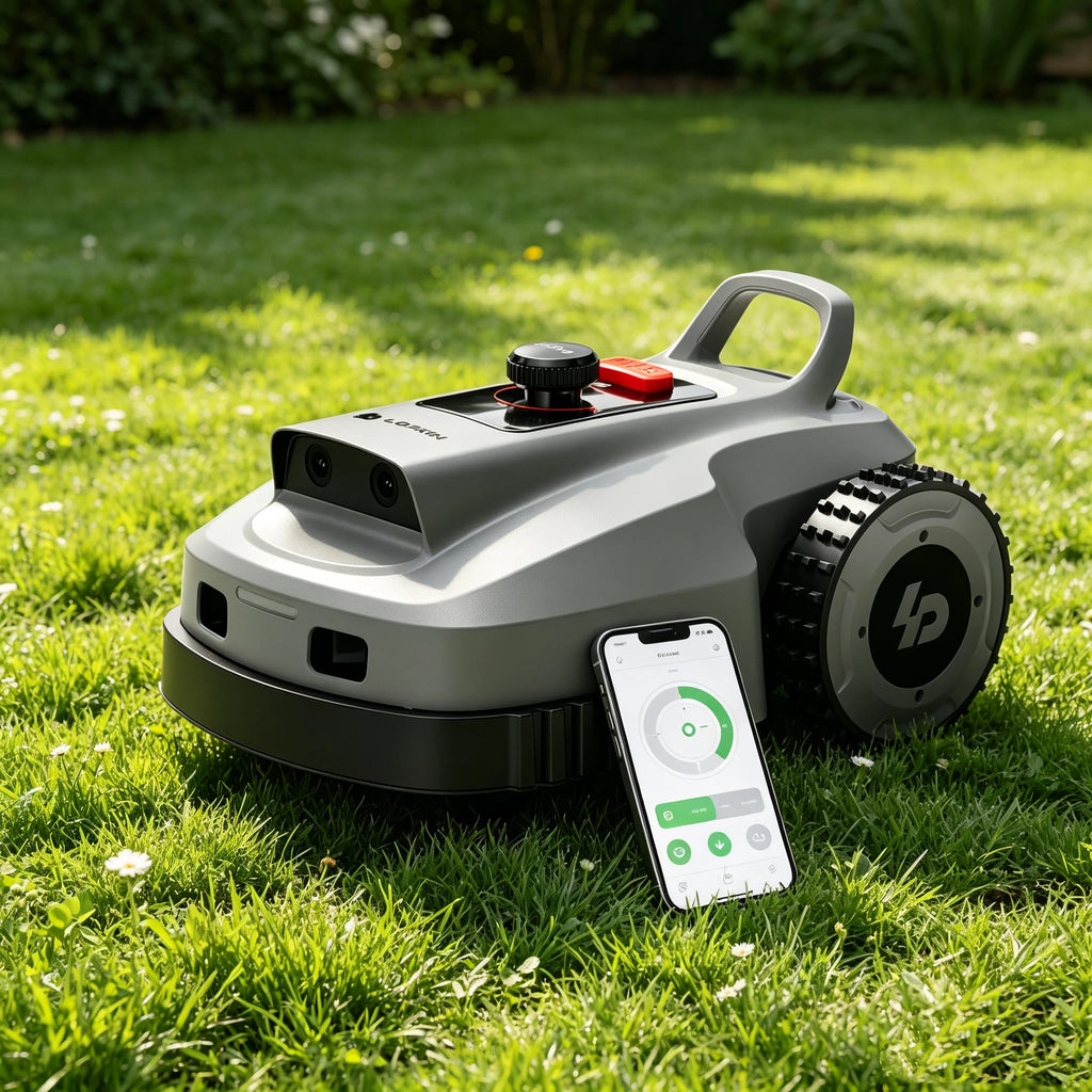 Robot tondeuse LOPKIN L2500, largeur de coupe 24 cm, 4G Net-RTK, étanche IPX6, contrôle par application intelligente