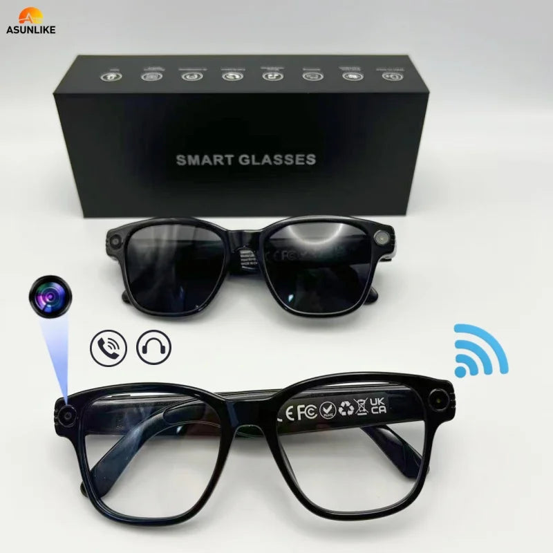 Lunettes IA L801 – Caméra 8MP 1200P, WiFi, ChatGPT, Traduction & Bluetooth 5.4