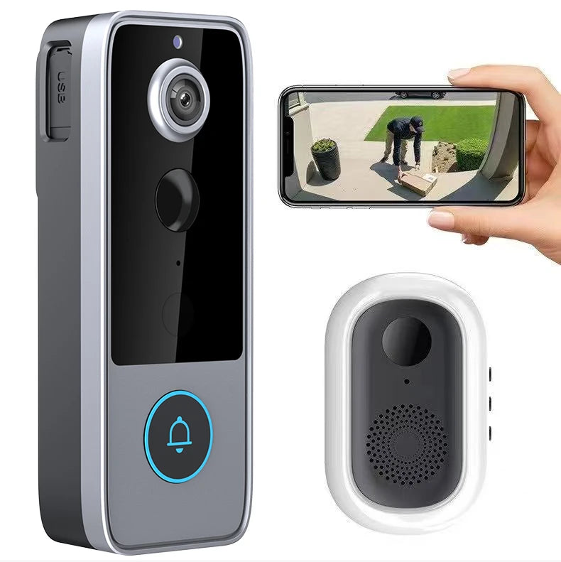 Sonnette vidéo sans fil intelligente avec caméra de sécurité pour la maison 1080p - Meilleure sonnette vidéo Wi-Fi - Sonnettes intelligentes Tuya