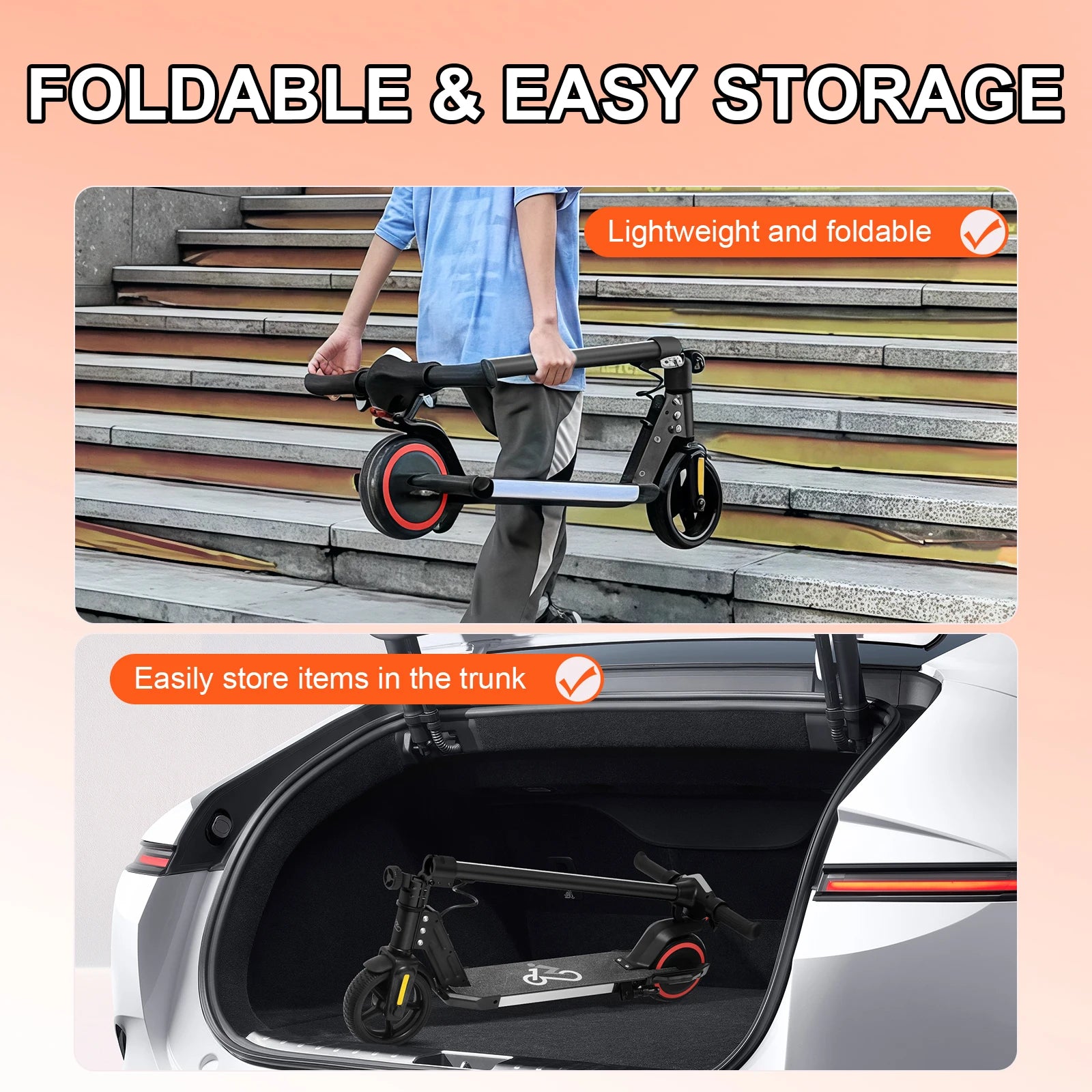 Trottinette électrique enfant Emoko A34, 130 W, batterie 21,6 V, autonomie 10 km, pour 6-12 ans