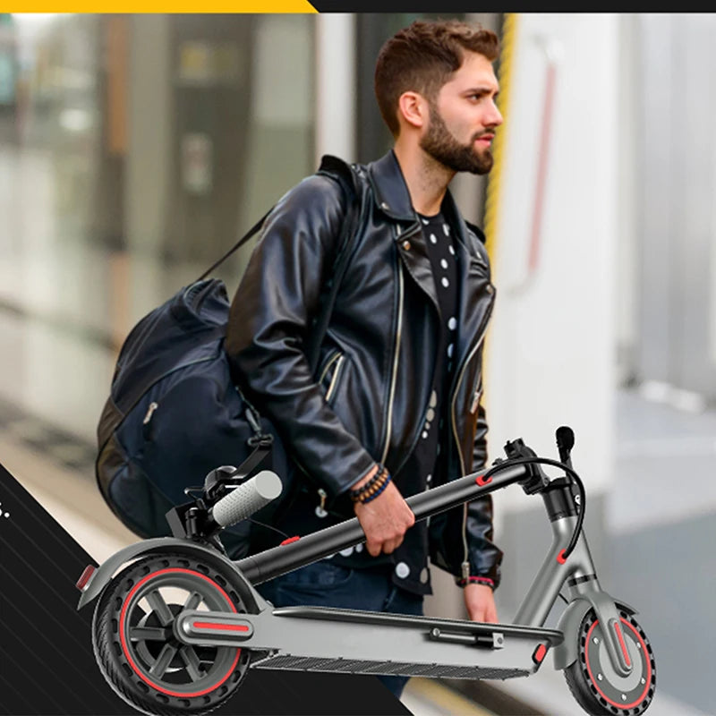 Trottinette électrique adulte pliable, vitesse maximale 25 km/h, autonomie de 34 km, batterie lithium 36 V 10,5 Ah