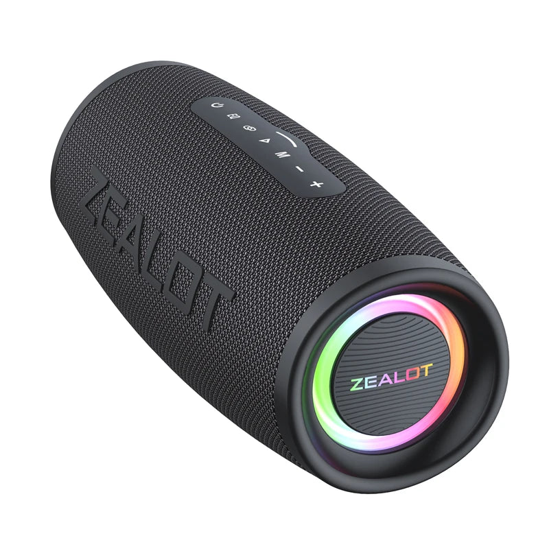 Boombox Portable ZEALOT S56 – 40W, IPX6, LED Spectaculaire & Basses Puissantes