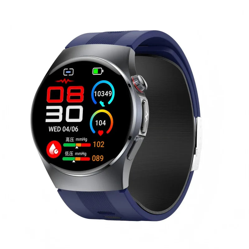 Montre Santé S201 – ECG, Tensiomètre Pompe à Air, NFC, SOS & Écran 1.56"