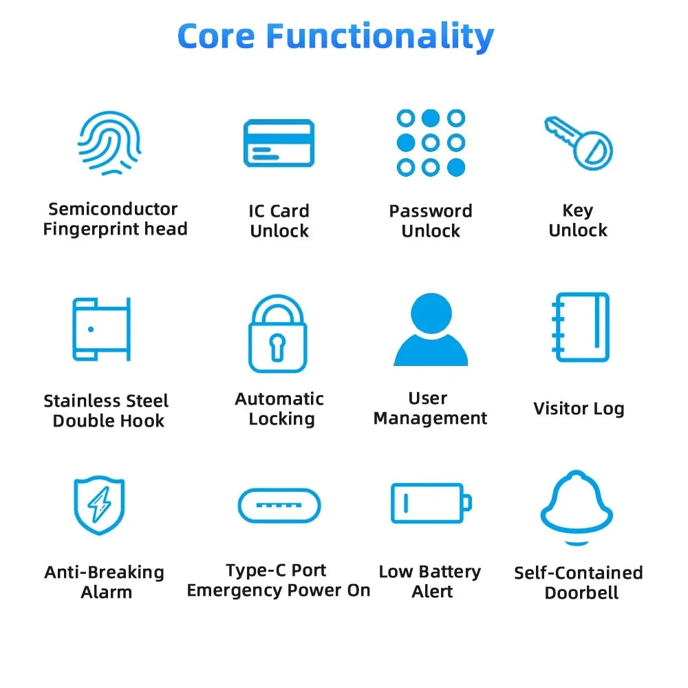 Serrure connectée Tuya Wifi pour porte en verre, déverrouillage par empreinte numérique, application, carte à puce ou mot de passe.