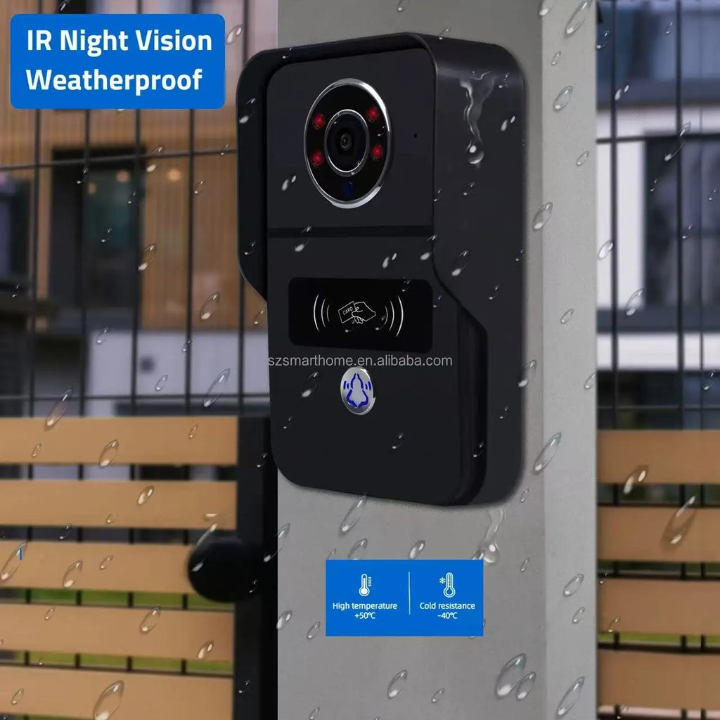 Interphone Tuya 2025 avec Wi-Fi PoE, sonnette vidéo sans fil pour usage extérieur.