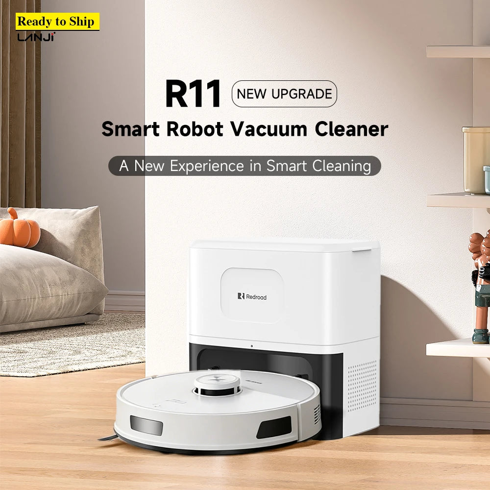 Robot aspirateur Redroad R11, 8000 Pa, navigation LDS, application de contrôle, autonomie 90 min, lavage