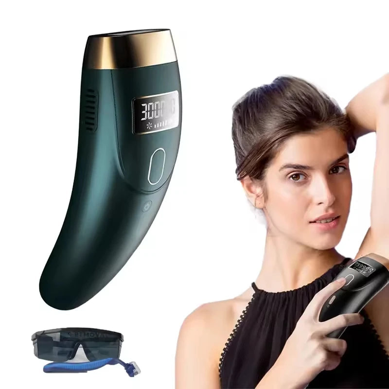 Épilateur laser IPL portable à 999 999 flashs pour une épilation définitive et indolore.