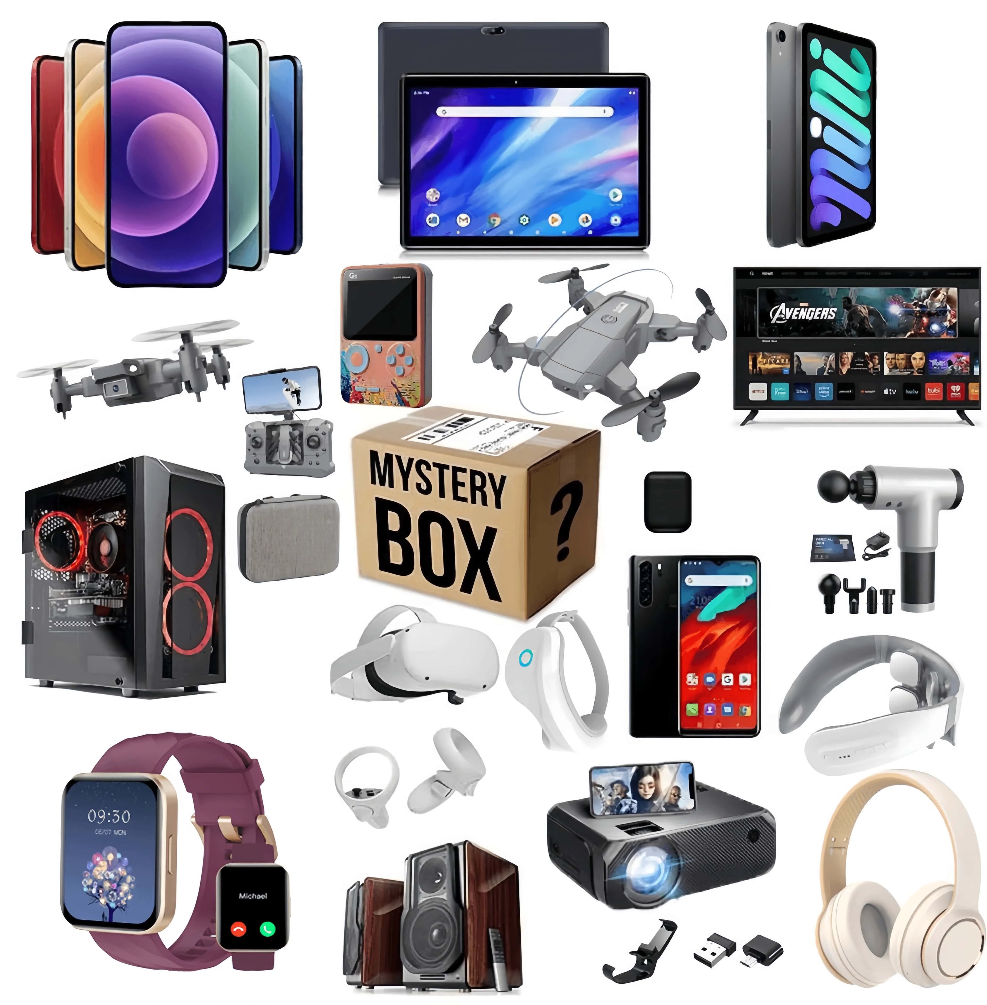 Coffret Mystère Électronique 3C 1-3 Pièces – Montre, Enceinte, Écouteurs TWS Surprise