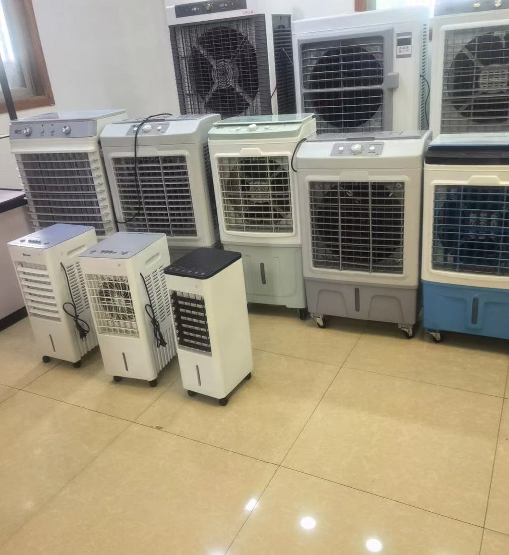 Climatiseur portable d'intérieur avec réservoir d'eau de 50 L, mobile et autoportant, idéal pour la maison, le bureau ou les petites pièces.