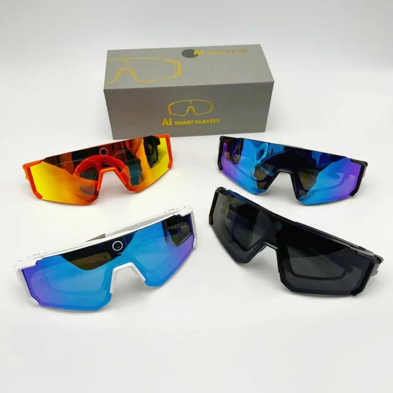 Lunettes Audio V06 – Caméra 2K, Assistant IA, Bluetooth, 4Go & IP65 | Sport
