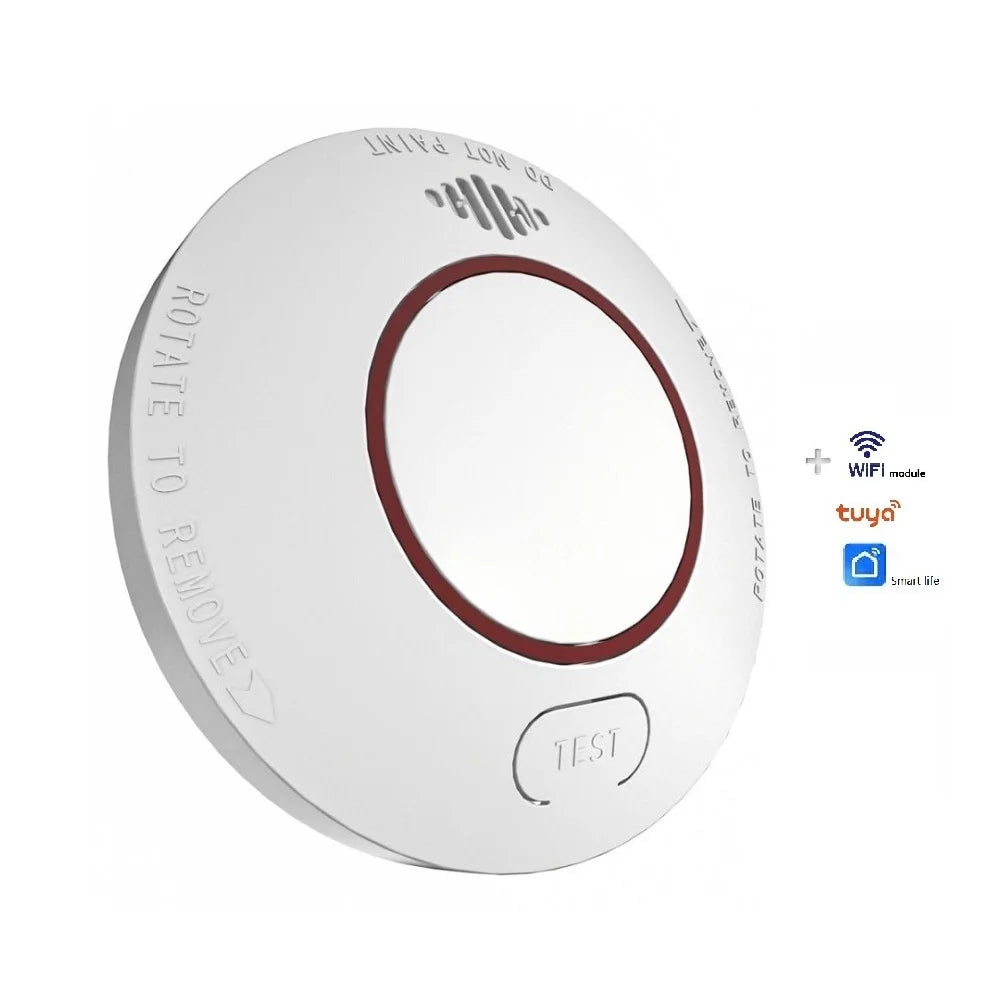 HAJUER Alarme Wi-Fi intelligente portable 2,4 GHz Tuya sans fil, détecteur de fumée et de monoxyde de carbone, photoélectrique et électrochimique