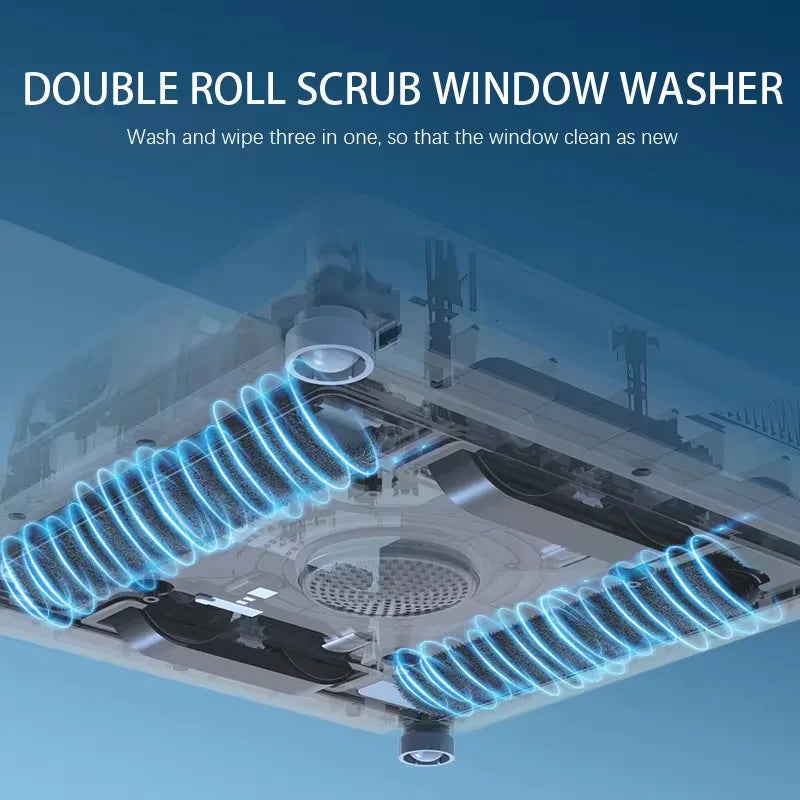 Robot nettoyeur de vitres OEM en gros, 2 brosses rotatives, pompe à eau 6 voies 9 kPa, contrôle par application et instructions vocales, pour usage domestique
