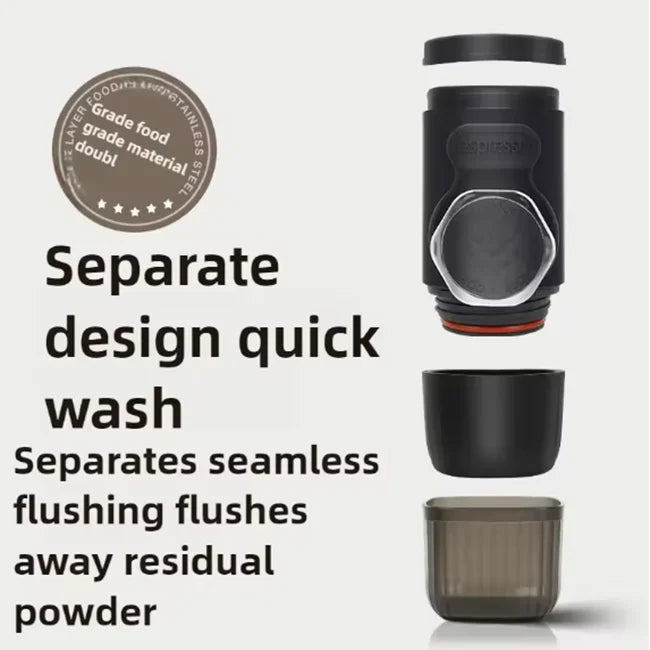 Cafetière Portable à Capsules 100 ml | Machine à Expresso Manuelle pour Maison, Voyage et Extérieur