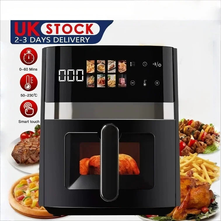 Air Fryer Grande Capacité Intelligent | Design Transparent, Multifonction et Cuisson Sans Huile