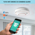 HAJUER Alarme Wi-Fi intelligente portable 2,4 GHz Tuya sans fil, détecteur de fumée et de monoxyde de carbone, photoélectrique et électrochimique